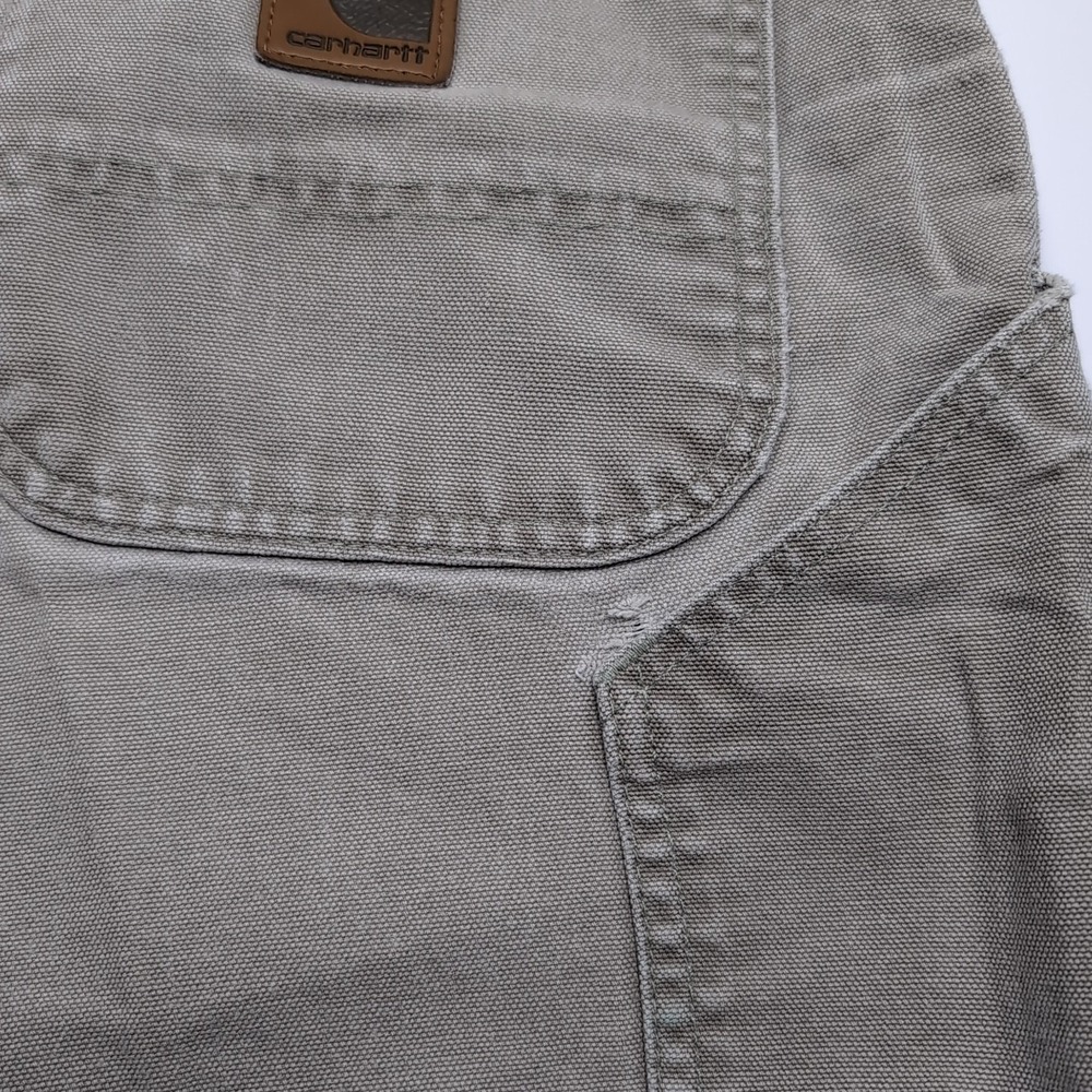 Vintage Carhartt Carpenter Short Men's 40x7.5 Gray B25 DES 90s Distressed - Picture 13 of 14